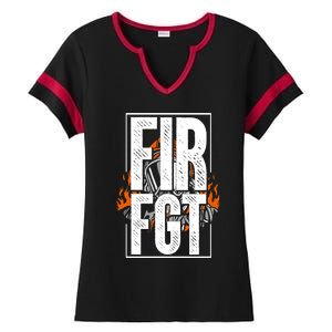 Firefighter Fire Truck Fire Departt Rescue Fire Gift Ladies Halftime Notch Neck Tee