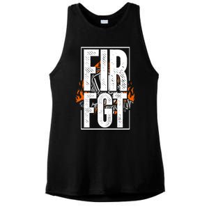 Firefighter Fire Truck Fire Departt Rescue Fire Gift Ladies PosiCharge Tri-Blend Wicking Tank