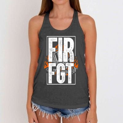 Firefighter Fire Truck Fire Departt Rescue Fire Gift Women's Knotted Racerback Tank