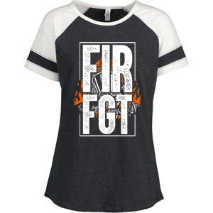 Firefighter Fire Truck Fire Departt Rescue Fire Gift Enza Ladies Jersey Colorblock Tee