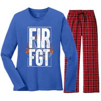 Firefighter Fire Truck Fire Departt Rescue Fire Gift Women's Long Sleeve Flannel Pajama Set 