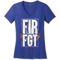 Firefighter Fire Truck Fire Departt Rescue Fire Gift Women's V-Neck T-Shirt