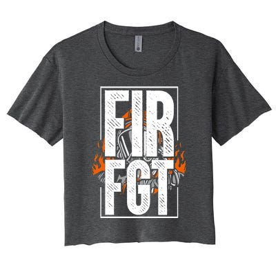 Firefighter Fire Truck Fire Departt Rescue Fire Gift Women's Crop Top Tee