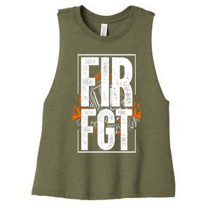 Firefighter Fire Truck Fire Departt Rescue Fire Gift Women's Racerback Cropped Tank