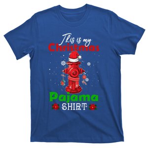 Funny Fire This Is My Christmas Pajama Firefighter Gift T-Shirt