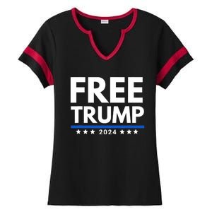 #Freetrump, Free Trump, Trump Is Innocent Free Trump 2024 Ladies Halftime Notch Neck Tee