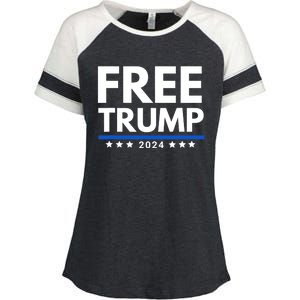 #Freetrump, Free Trump, Trump Is Innocent Free Trump 2024 Enza Ladies Jersey Colorblock Tee