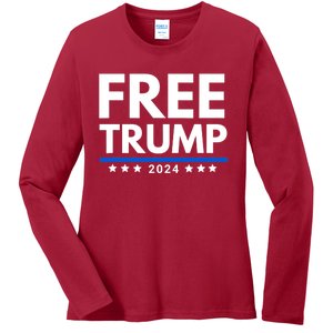 #Freetrump, Free Trump, Trump Is Innocent Free Trump 2024 Ladies Long Sleeve Shirt