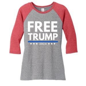 #Freetrump, Free Trump, Trump Is Innocent Free Trump 2024 Women's Tri-Blend 3/4-Sleeve Raglan Shirt