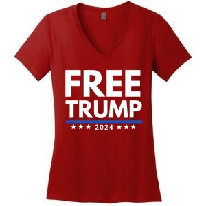 #Freetrump, Free Trump, Trump Is Innocent Free Trump 2024 Women's V-Neck T-Shirt