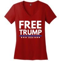 #Freetrump, Free Trump, Trump Is Innocent Free Trump 2024 Women's V-Neck T-Shirt