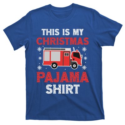 Funny Fire This Is My Christmas Pajama Firefighter Truck Gift T-Shirt