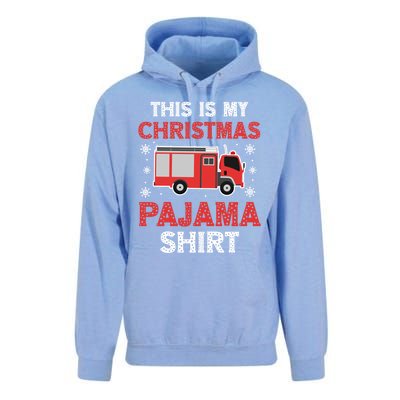 Funny Fire This Is My Christmas Pajama Firefighter Truck Gift Unisex Surf Hoodie