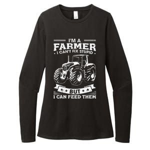 Funny Farming Tractor I'm A Farmer I Feed People Womens CVC Long Sleeve Shirt