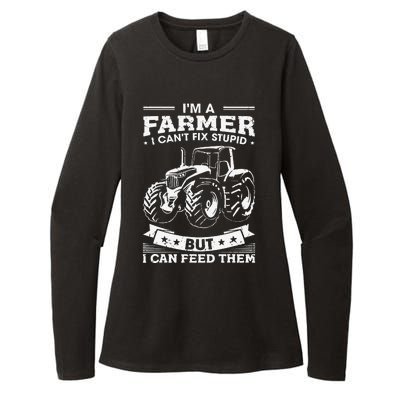 Funny Farming Tractor I'm A Farmer I Feed People Womens CVC Long Sleeve Shirt