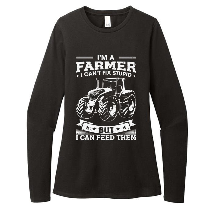 Funny Farming Tractor I'm A Farmer I Feed People Womens CVC Long Sleeve Shirt