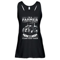 Funny Farming Tractor I'm A Farmer I Feed People Ladies Essential Flowy Tank