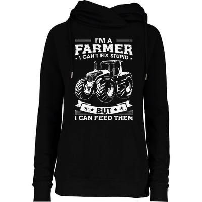 Funny Farming Tractor I'm A Farmer I Feed People Womens Funnel Neck Pullover Hood