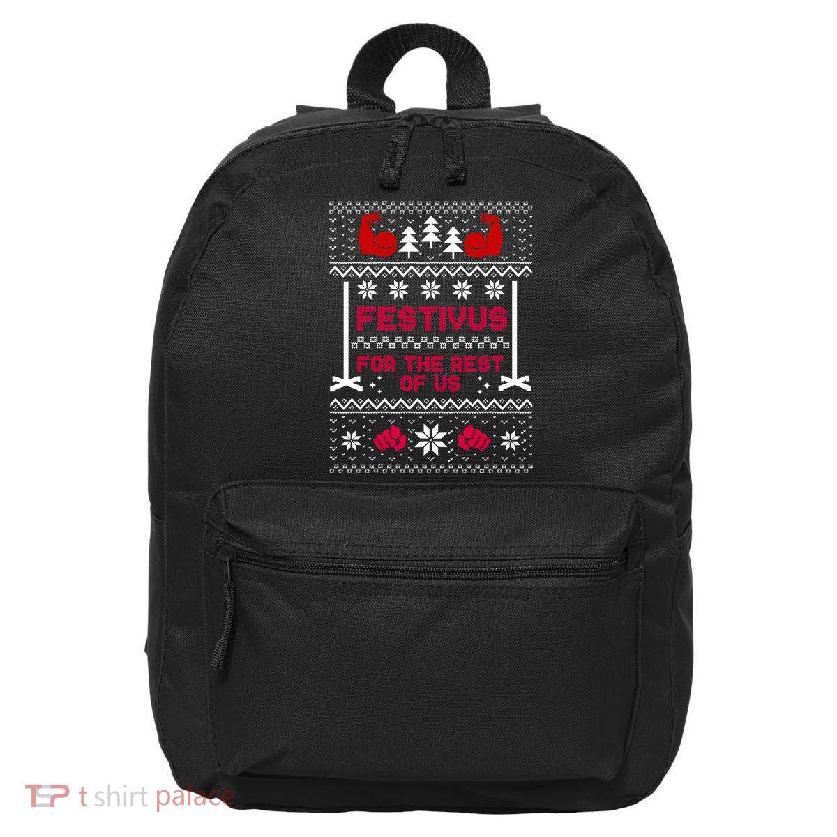 Festivus For The Rest Of Us Christmas Sweater Classic 16 in Basic Backpack