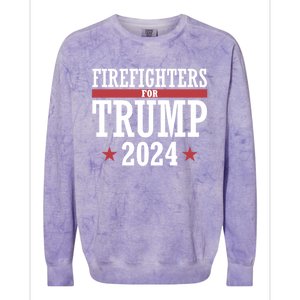 Firefighters For Trump 2024 President Republican Firefighter Colorblast Crewneck Sweatshirt