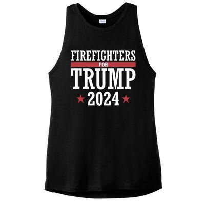 Firefighters For Trump 2024 President Republican Firefighter Ladies PosiCharge Tri-Blend Wicking Tank