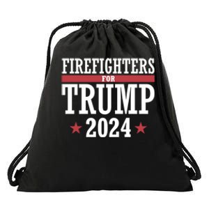 Firefighters For Trump 2024 President Republican Firefighter Drawstring Bag