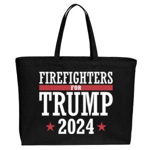 Firefighters For Trump 2024 President Republican Firefighter Cotton Canvas Jumbo Tote