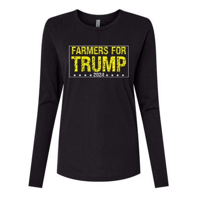 Farmers For Trump 2024 Womens Cotton Relaxed Long Sleeve T-Shirt