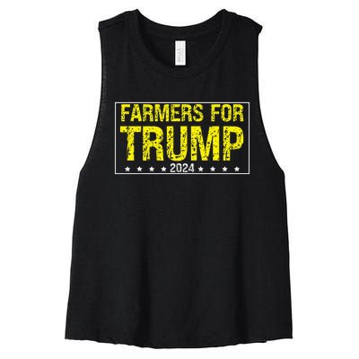 Farmers For Trump 2024 Women's Racerback Cropped Tank