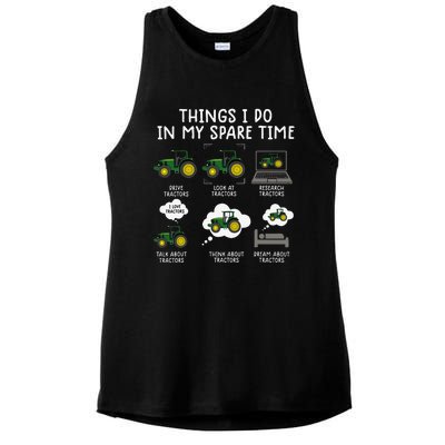 Funny Farming Tractor Lover Easily Distraced By Tractors Ladies PosiCharge Tri-Blend Wicking Tank