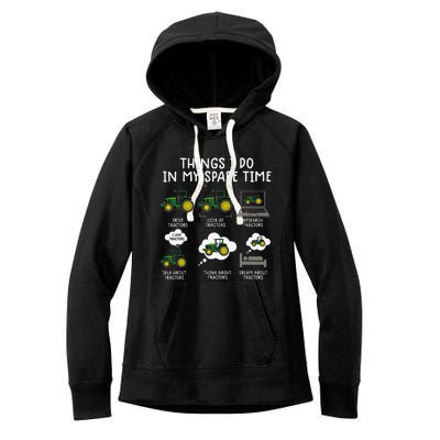 Funny Farming Tractor Lover Easily Distraced By Tractors Women's Fleece Hoodie