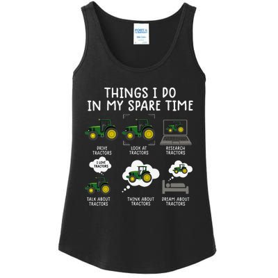 Funny Farming Tractor Lover Easily Distraced By Tractors Ladies Essential Tank