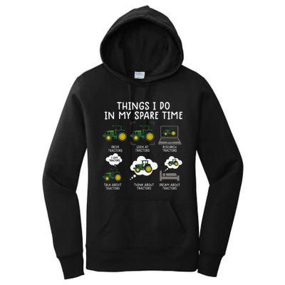 Funny Farming Tractor Lover Easily Distraced By Tractors Women's Pullover Hoodie