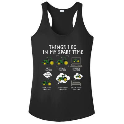 Funny Farming Tractor Lover Easily Distraced By Tractors Ladies PosiCharge Competitor Racerback Tank