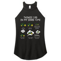 Funny Farming Tractor Lover Easily Distraced By Tractors Women's Perfect Tri Rocker Tank