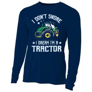 Farming Farmer Tee I Dont Snore I Dream Im A Tractor Cooling Performance Long Sleeve Crew