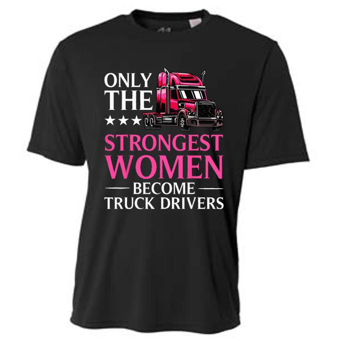 Funny Female Truck Driver Design For  Trucking Cooling Performance Crew T-Shirt