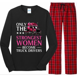 Funny Female Truck Driver Design For  Trucking Long Sleeve Pajama Set