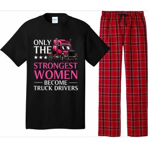 Funny Female Truck Driver Design For  Trucking Pajama Set