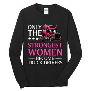 Funny Female Truck Driver Design For  Trucking Tall Long Sleeve T-Shirt