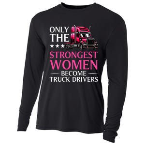 Funny Female Truck Driver Design For  Trucking Cooling Performance Long Sleeve Crew