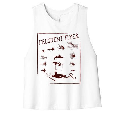 Fly Fishing Tying Funny Fisherman Christmas Fathers Day Gift Short Sleeve Women's Racerback Cropped Tank