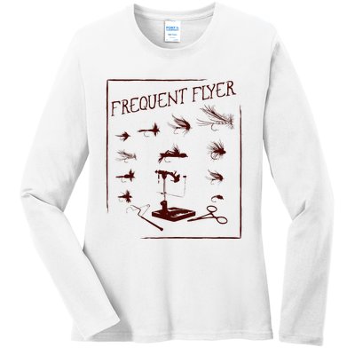 Fly Fishing Tying Funny Fisherman Christmas Fathers Day Gift Short Sleeve Ladies Long Sleeve Shirt