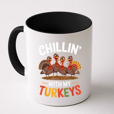 Funny Family Thanksgiving Chillin With My Turkeys Mug
