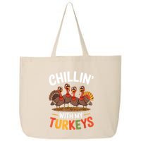 Funny Family Thanksgiving Chillin With My Turkeys 25L Jumbo Tote