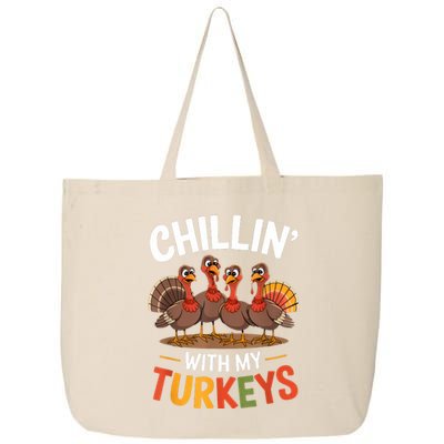 Funny Family Thanksgiving Chillin With My Turkeys 25L Jumbo Tote