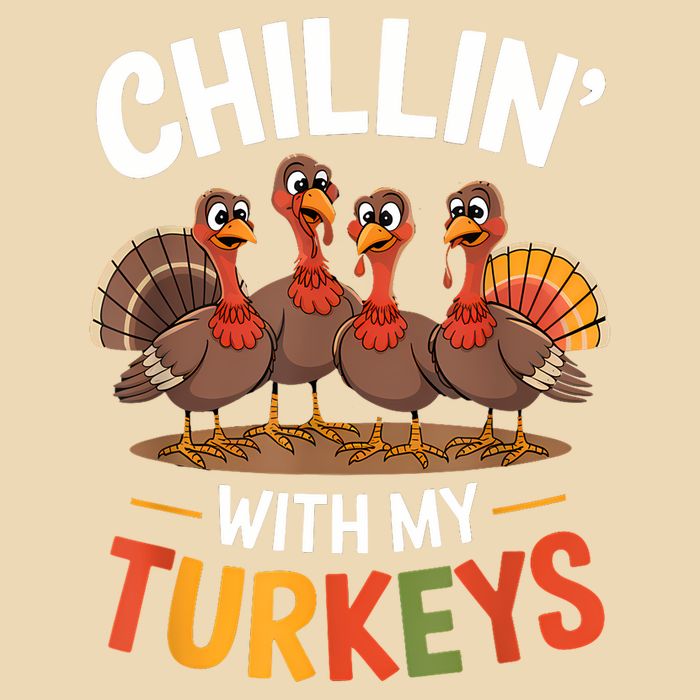 Funny Family Thanksgiving Chillin With My Turkeys 25L Jumbo Tote