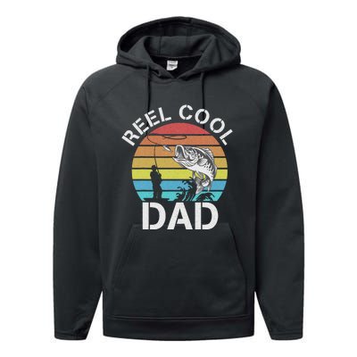 Funny Fishing tee Vintage Reel Cool Grandpa Performance Fleece Hoodie