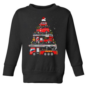 Firefighter Fire Truck Christmas Tree Lights Santa Fireman Toddler Sweatshirt