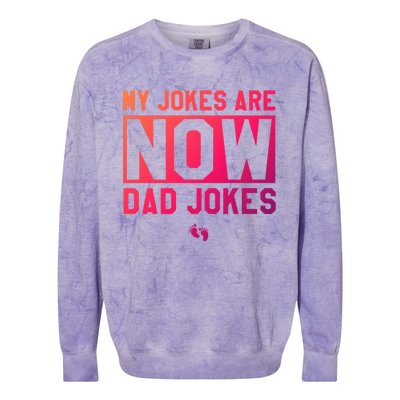 Funny First Time Dad Funny Gift New Father Dad Jokes Gift Colorblast Crewneck Sweatshirt